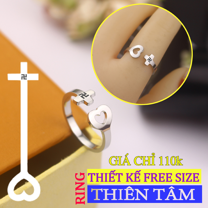 [ TRANG SỨC ] NHẪN TITAN THIÊN TÂM ĐẠO THIẾT KẾ FREE SIZE BU#108 - Bolt Unicolour Betta