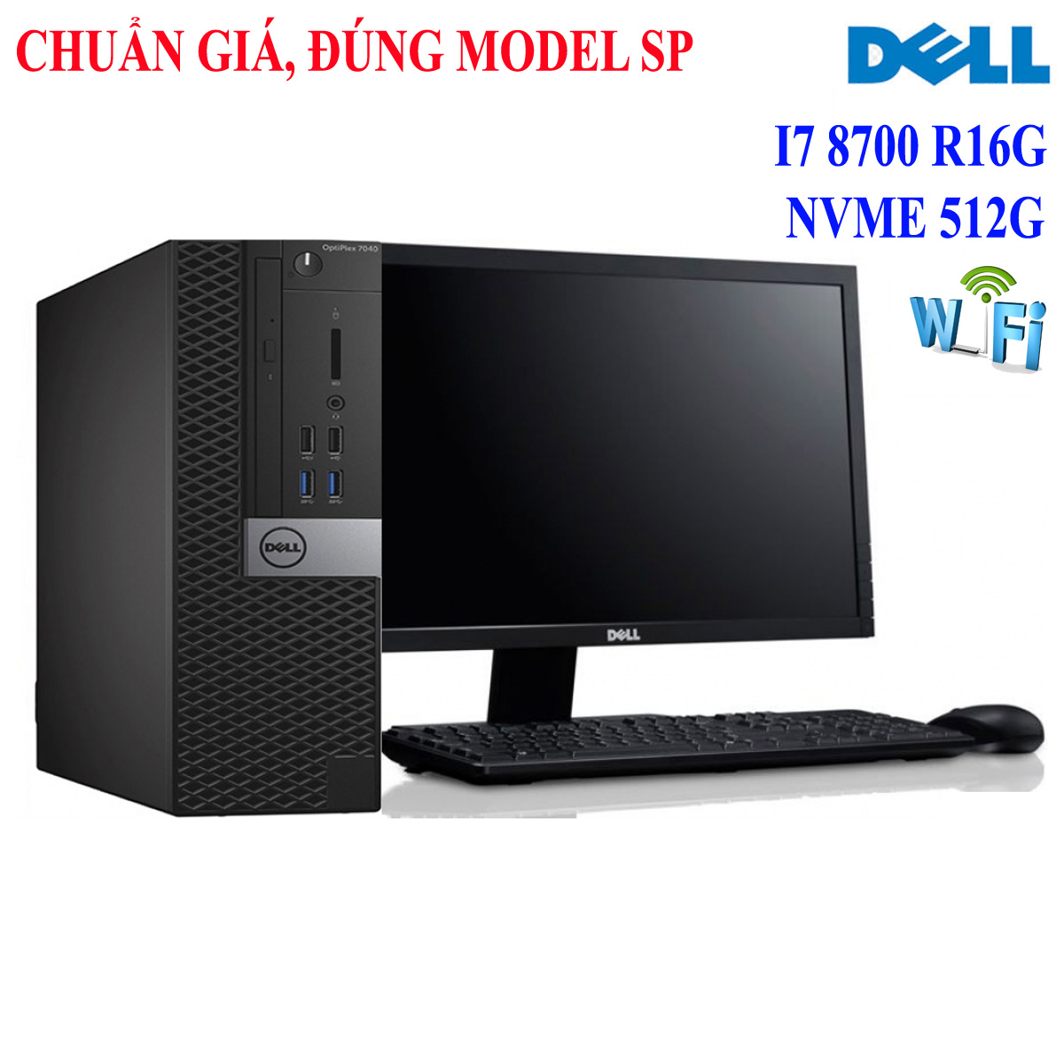 Bộ máy tính để bàn đồng bộ dell siêu CAO chip i7 7700 sản phẩm trọn bộ hàng nhập khẩu