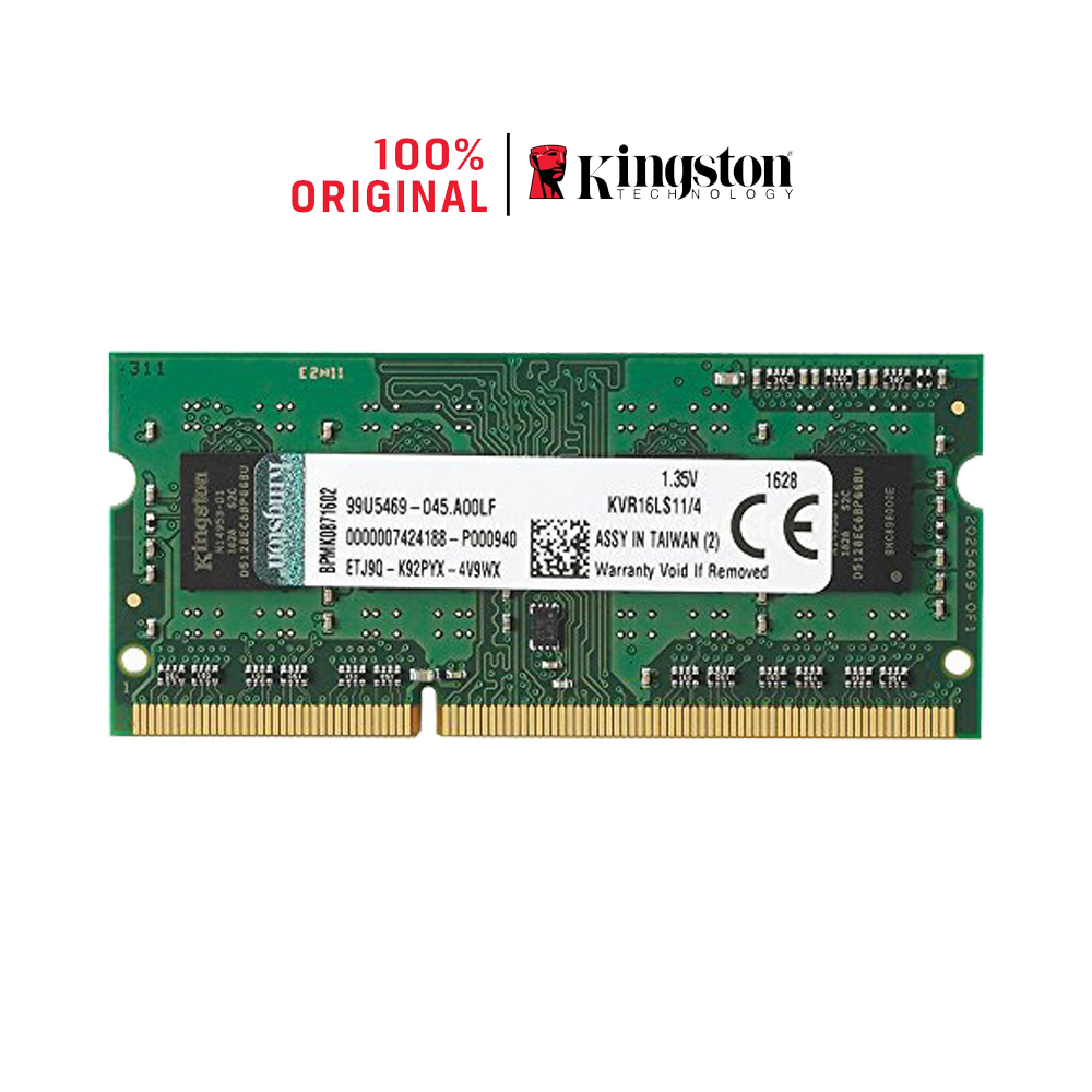 RAM Kingston ValueRAM DDR3L 1600MHz 4GB Laptop Memory (KVR16LS11/4)
