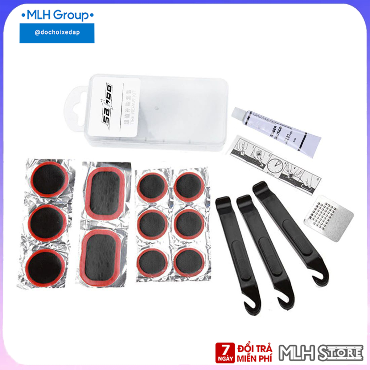 Bộ dụng cụ vá lốp xe đạp SAHOO MLH có săm 11 miếng vá