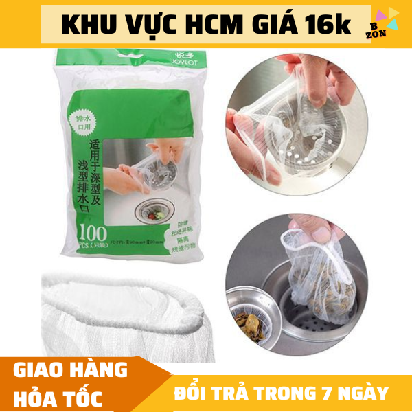 Hỏa tốc freeship combo 100 túi lọc rác bồn rửa chén, lưới lọc rác bồn rửa bát, túi lưới lọc rác bồn rửa bát, lọc bồn rửa chén