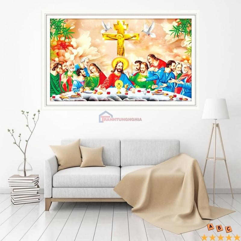 Tranh đính đá, tranh thêu chữ thập bữa tiệc ly