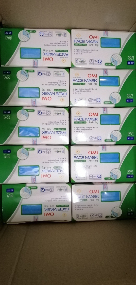 Hộp 50 cái Khẩu trang y tế 4 lớp chuẩn hiệu OMI