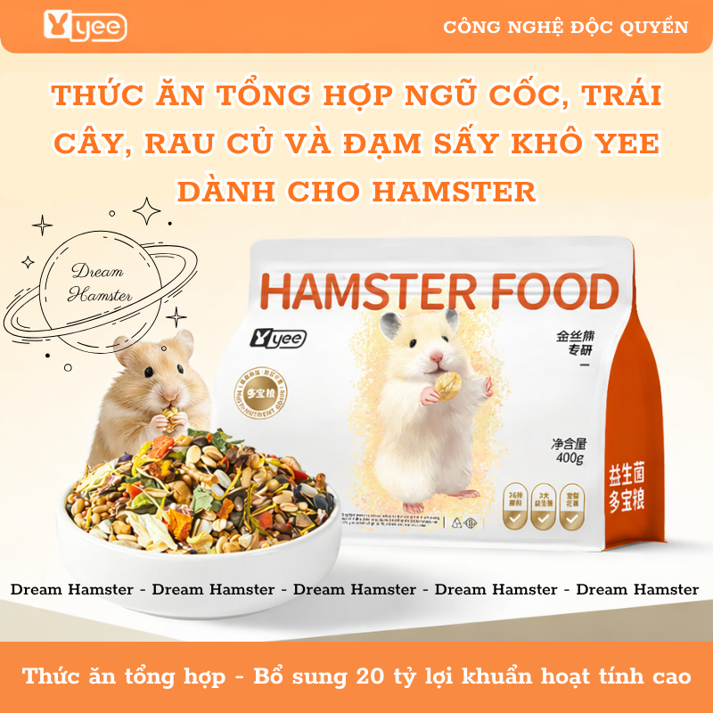 Thức ăn tổng hợp ngũ cốc, trái cây, rau củ và đạm Yee dành cho các dòng hamster