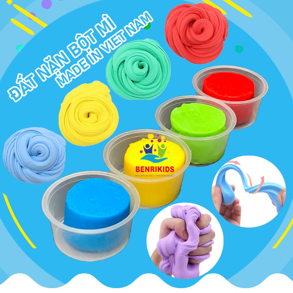 Bộ 4 Đất Nặn Bột Mỳ Việt Nam, Không Khô, Không Dính Và Dễ Dàng Pha Màu, Đồ Chơi Trẻ Em, Đồ Chơi Kỹ Năng Cơ Bản, Kích Thích Tính Tò Mò Học Hỏi Của Trẻ Nhỏ, Nâng Bước Cùng Con Đến Trường