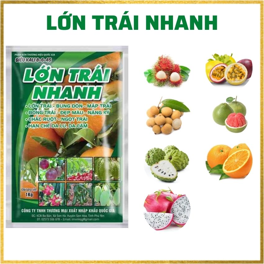 [Freeship+Quà 16k]Phân bón hữu cơ cho cây ăn trái Quốc Gia Xanh QG022,Phân bón siêu lớn trái, phân bón kích thích trái lớn, phân bón siêu kali, phân bón nuôi trái. Tặng gói nhỏ 16k