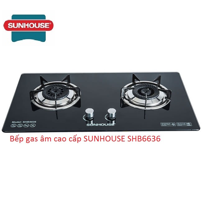 BẾP GAS ÂM KÍNH CAO CẤP SUNHOUSE  SHB6636