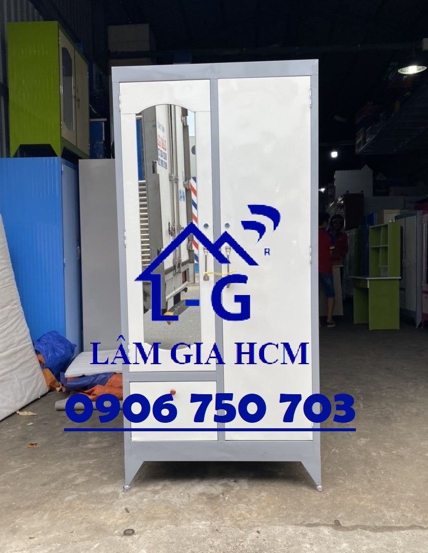 Tủ quần áo sắt sơn dầu 2 cánh cho cả gia đình tiện lợi