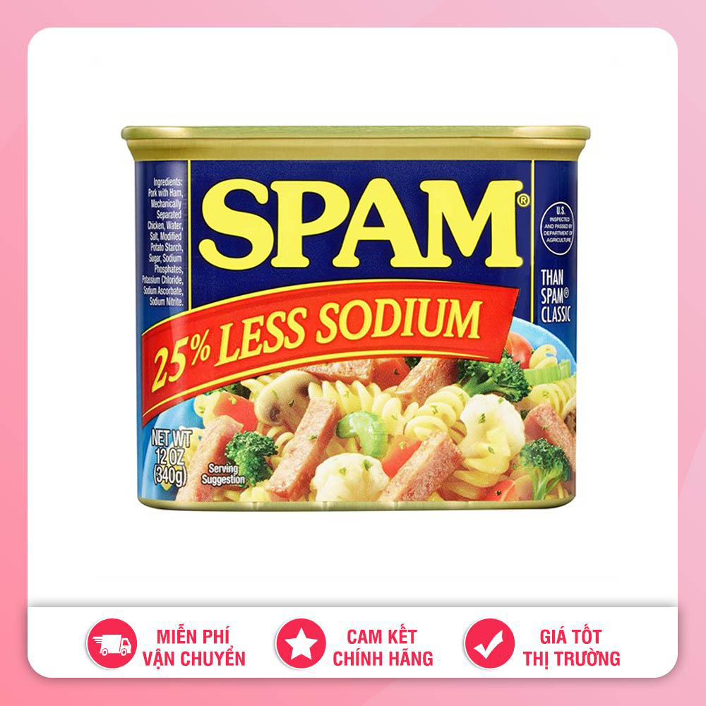 Thịt hộp spam hormel 25% less sodium 340g mỹ