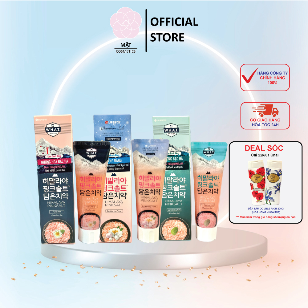 Kem Đánh Răng Muối Hồng Himalaya Pinksalt Hàn Quốc Trắng Răng Ngọc Trai - Hương Bạc Hà - Hương Hoa Bạc Hà 100g