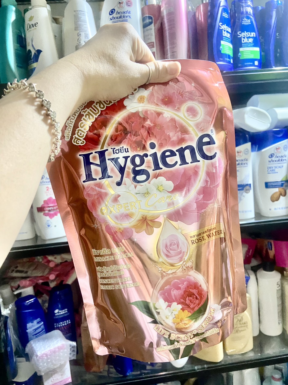 NEW Nước Xả vải Thái Lan Hygiene Đậm Đặc Siêu Thơm 1150ML - CAM NHẠT ROSE WATER