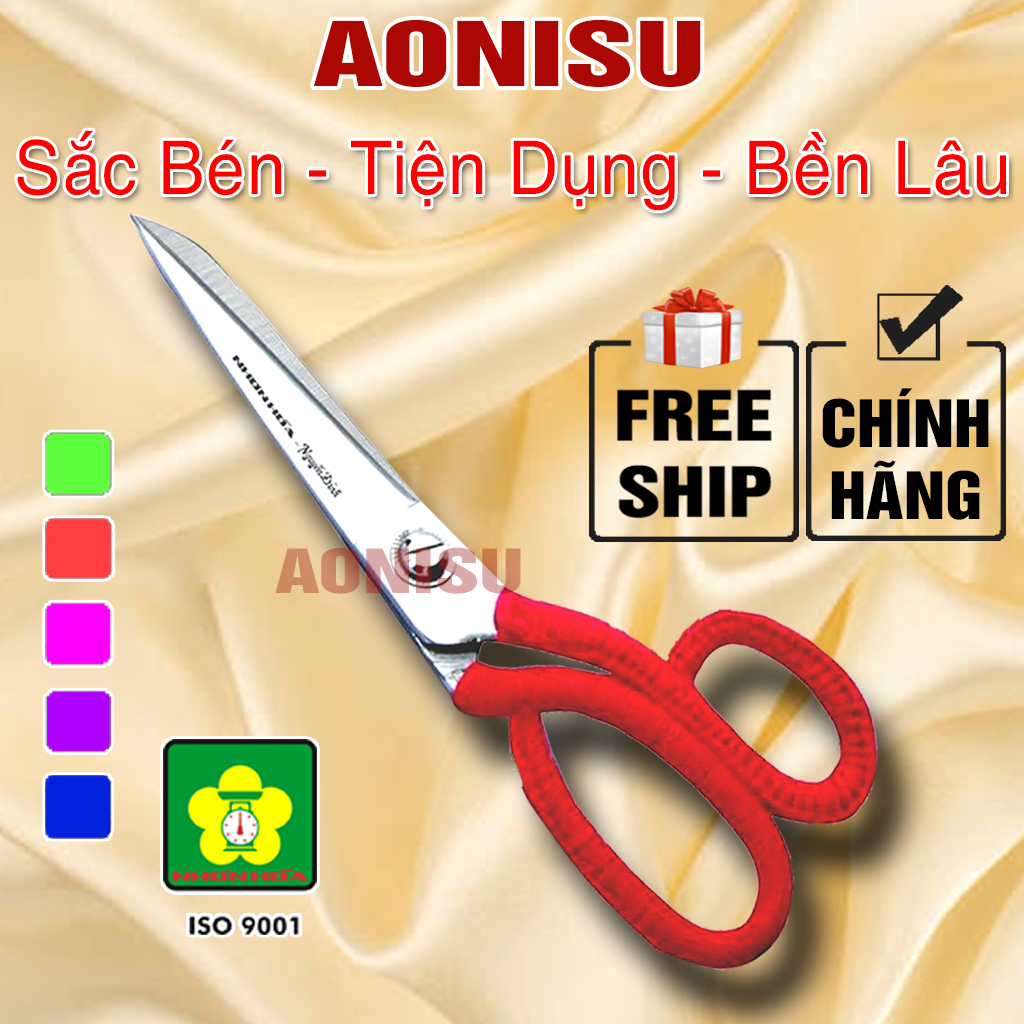 Kéo cắt may chuyên nghiệp nhơn hòa - nguyễn đình , phước thành / kéo cắt vải thợ may cao cấp thép không rỉ, phụ liệu may mặc đủ size nhiều màu aonisu