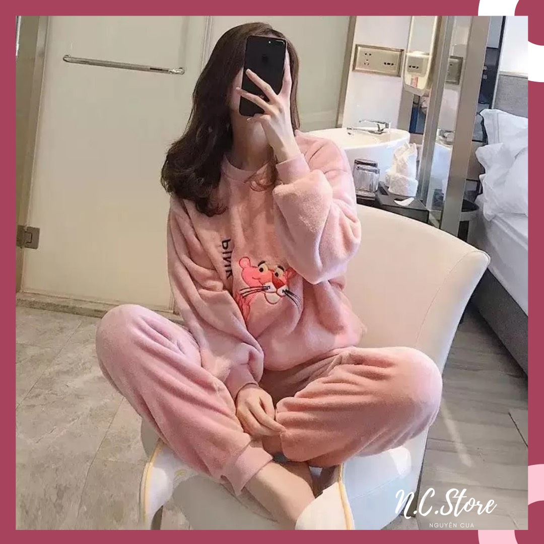 Bộ mặc nhà bông ấm áp siêu mềm mịn