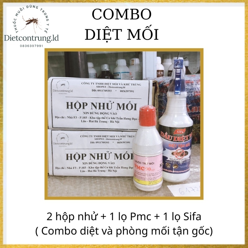 [ combo diệt mối - 2 hộp nhử + 1pmc + 1 dầu mối sifa ]