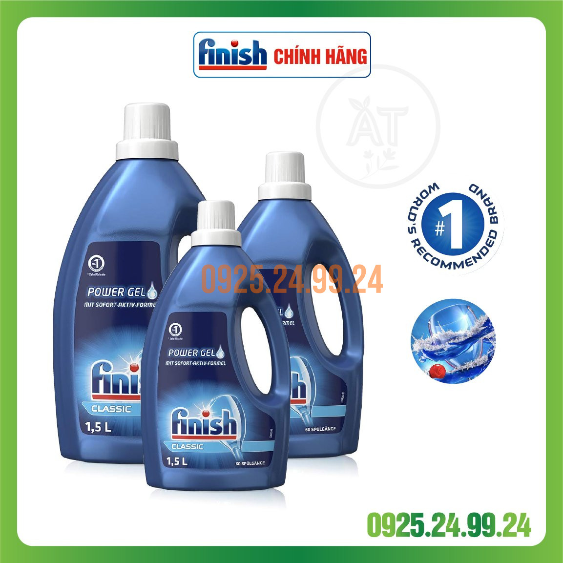 Gel rửa Finish Classic 1500ml - 1300ml dùng cho máy rửa chén bát