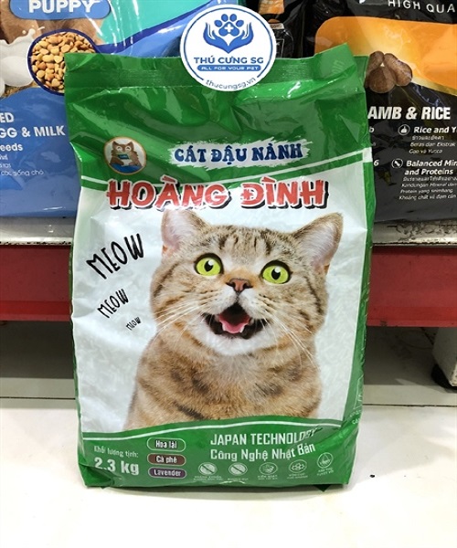 Cát mèo cát đậu nành Hoàng Đình bao 2.3kg