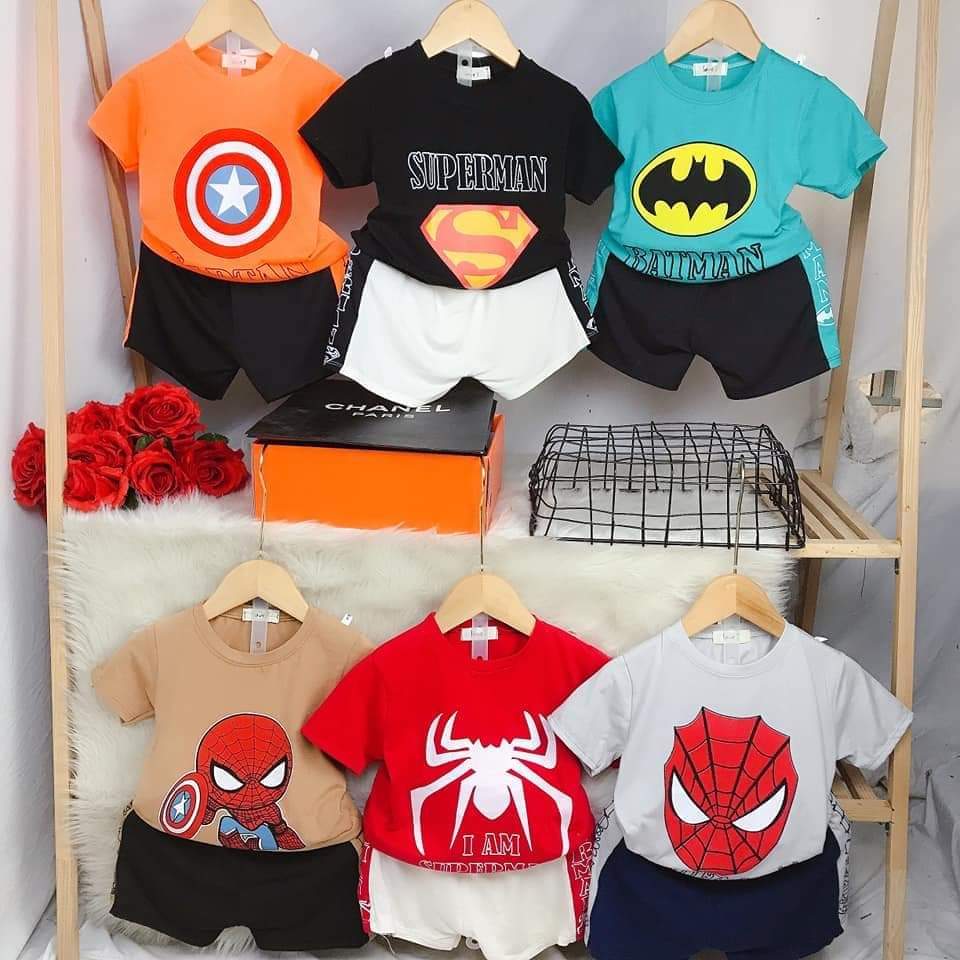 Bộ siêu nhân chất cotton co dãn 4 chiều mềm đẹp / ẢNH SHOP TỰ CHỤP/ 8-20KG/ G5