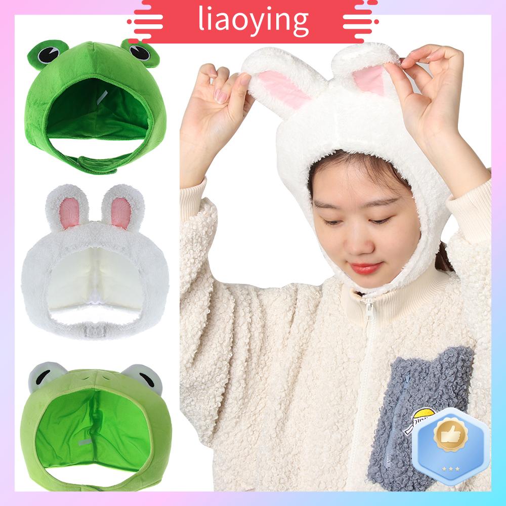 Dễ Thương Hình Ảnh Phim Hoạt Hình Màu Xanh Lá Cây Headgear Ấm Bonnet Nữ Beanie Mũ Big Frog Eyes Hat Tai Thỏ Thỏ Nhồi Bông Hat