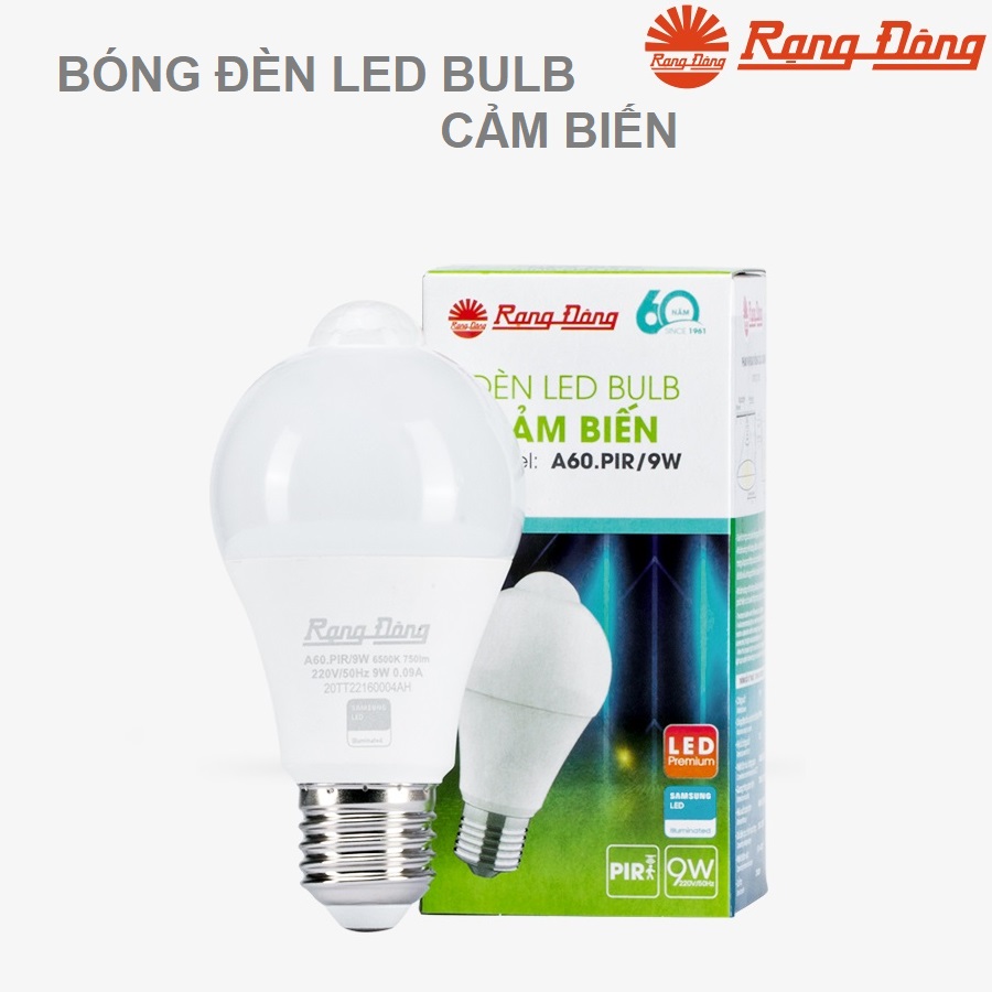 Bóng đèn led tròn cảm biến Rạng Đông 7w hoặc 9w