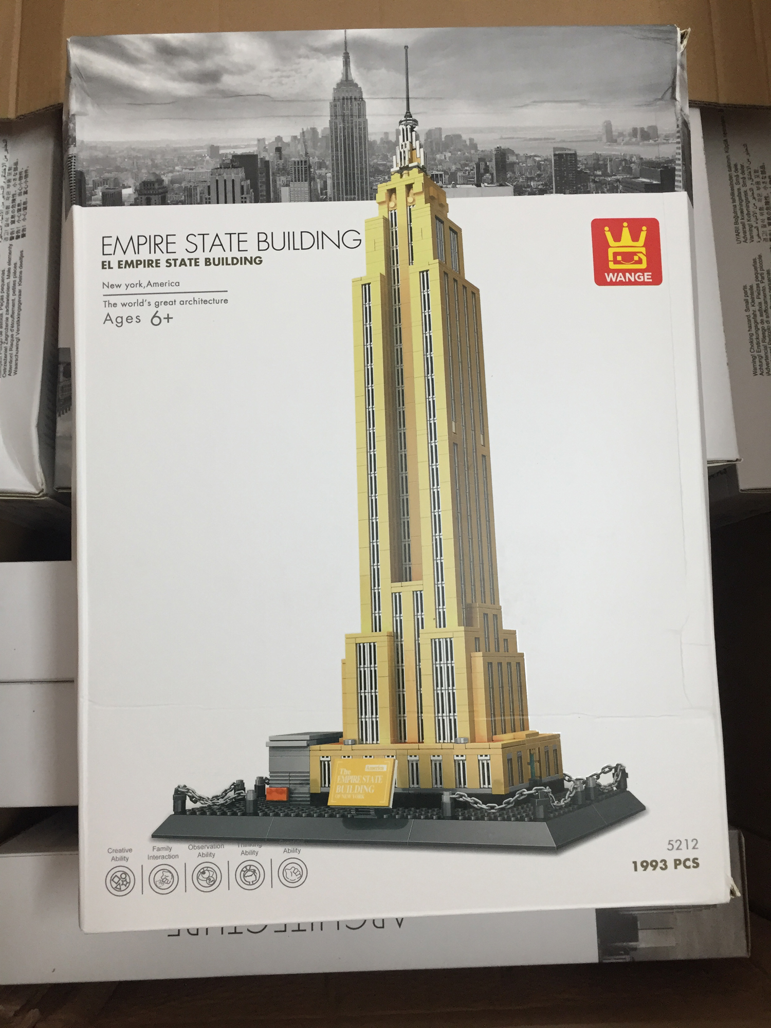 Bộ xếp hình lego wange 5212 empire state building of newyork : tòa nhà chọc trời new york đồ chơi sáng tạo thông minh, giáo dục cao