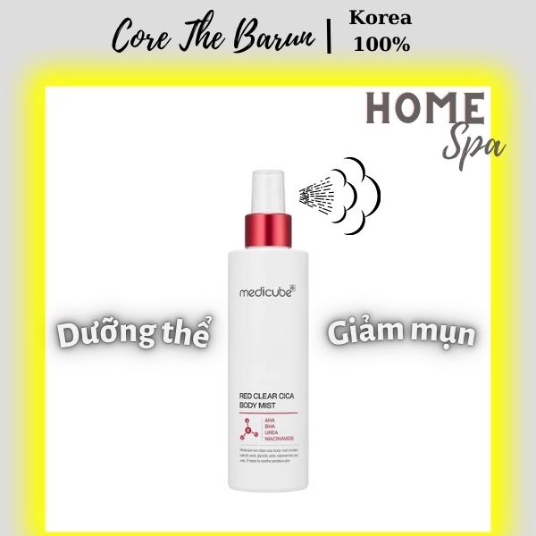 Xịt dưỡng thể giảm mụn medicube - red clear cica body mist 200ml