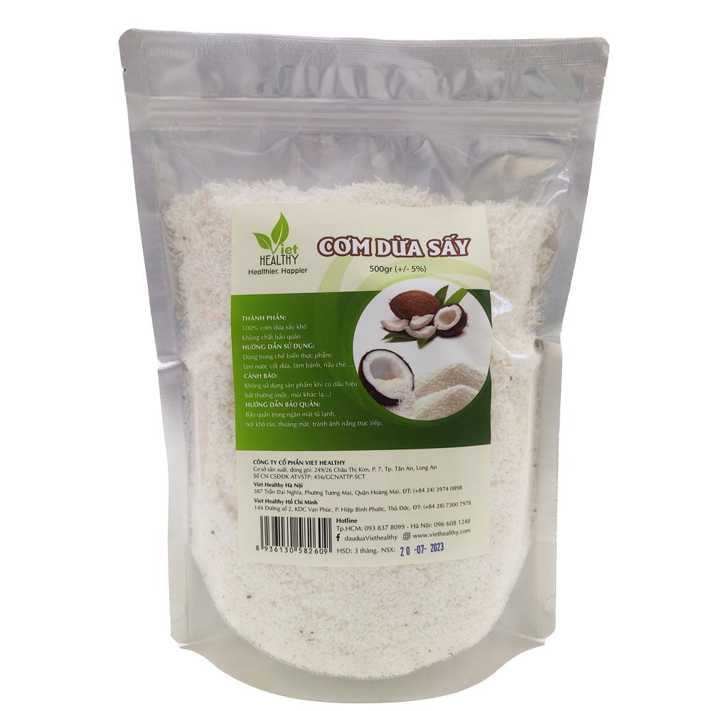 Cơm dừa sấy khô 500gr Viet Healthy