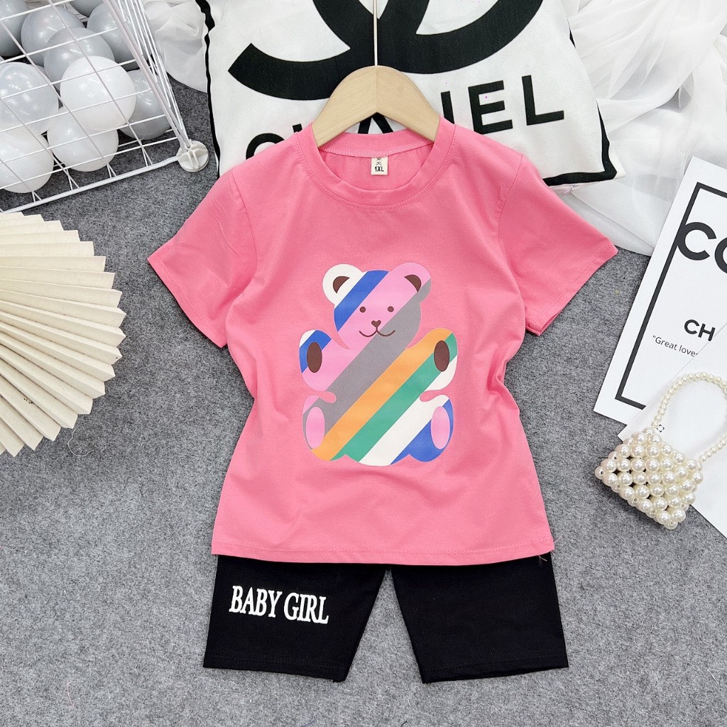 Bộ đồ bé gái-mẫu  QL10 chất vải mát thấm hút mồ hôi-mã QL10-shop nemokids - 2