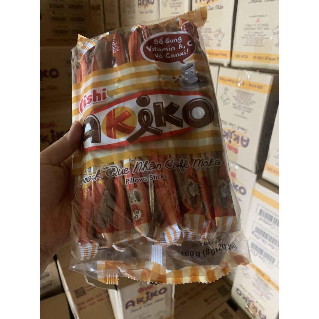 Snack que nhân cà phê moka Akiko Oishi gói 160g