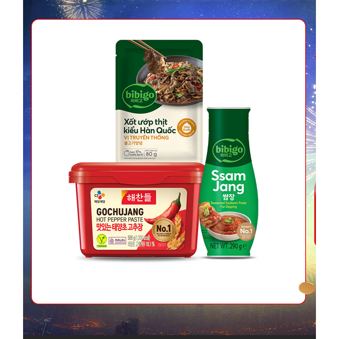 Combo Set Tương Gochujang 500g + xốt Bulgogi mặn ngọt 80g + Tương Đậu Lên Men 290g