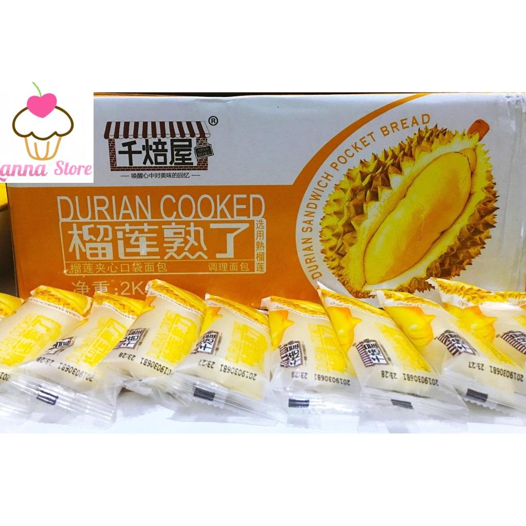 Thùng 2kg bánh sữa chua vị sầu riêng cheese pocket - đài loan