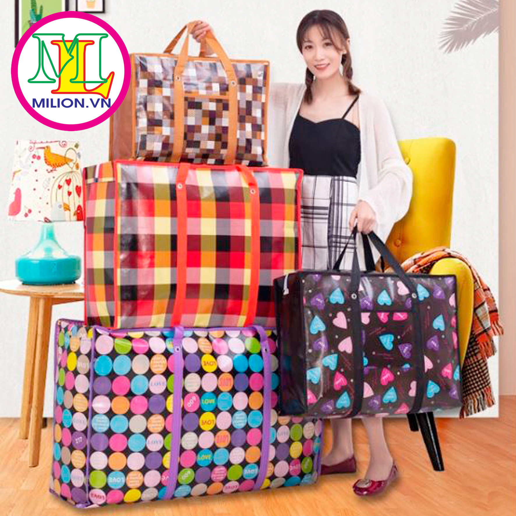 Xả kho gía siêu rẻ! Túi bạt dứa túi đựng đồ chăn quần áo mọi kích thước, siêu to, siêu bền, tiện dụng cho mọi gia đình