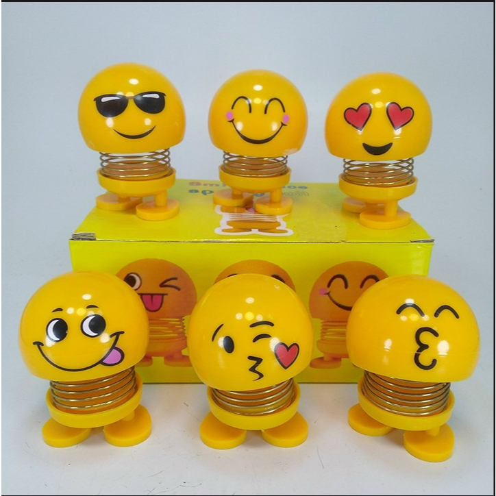 Móc Lò Xo Emoji Dễ Thương Set 3 Cái – Đồ Chơi Giảm Stress, Decor Mini, Biểu Cảm Vui Nhộn