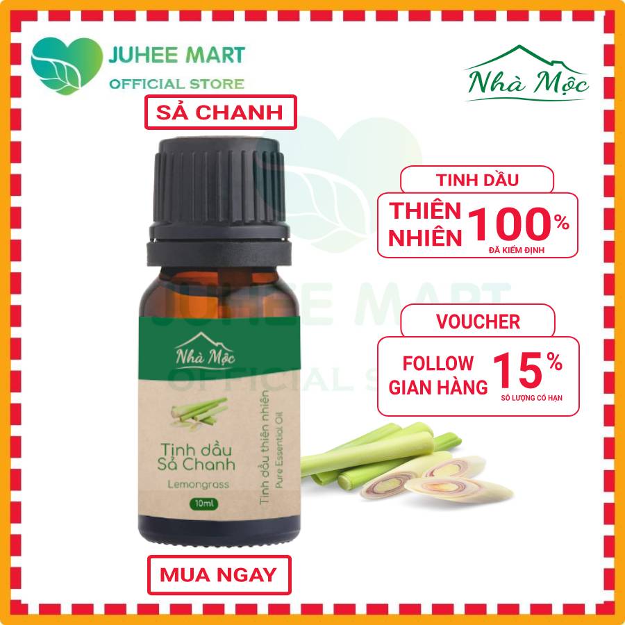 Tinh Dầu Thơm phòng Nhà Mộc 10ml - Chiết Xuất 100% Từ Thiên Nhiên Có Kiểm định - Khử mùi, Thơm phòng, Thư giãn..._JuHee_Mart_JuHee_Mart