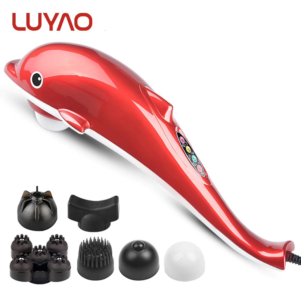 [HCM]Máy Mát Xa Đấm Lưng Cá Heo Han Quốc  Massage Búa Rung Hồng Ngoại Bụng  Cơ  Lưng  Cổ Tử Cung Giảm Đau Thư Giãn Giảm Mệt Mỏi Toàn Thân Cổ Vai Eo Lưng Chân/