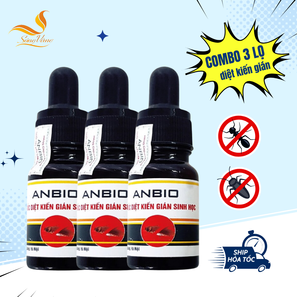 Combo 3 lọ thuốc diệt kiến, diệt gián sinh học anbio, diệt tận gốc