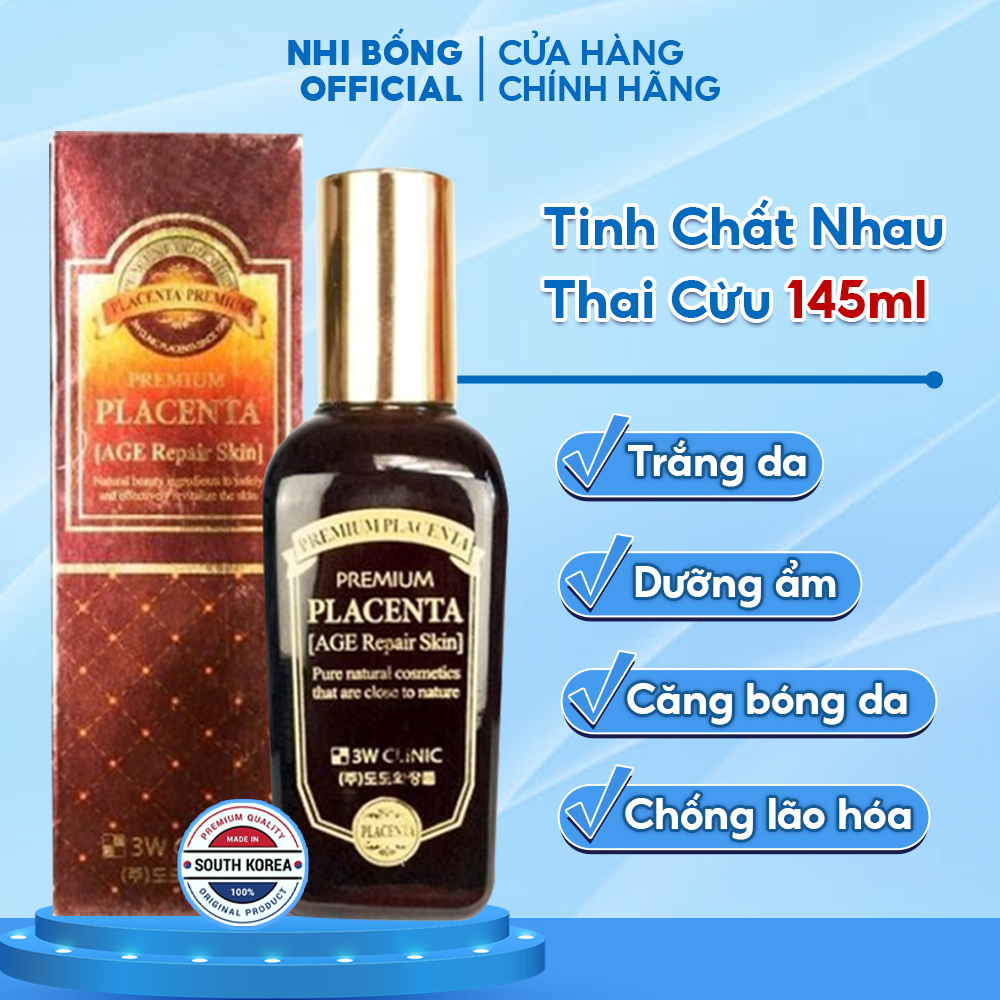 Serum Dưỡng Da 3W Clinic Hàn Quốc tinh chất nhau thai cừu dưỡng trắng da dưỡng ẩm & chống lão hóa 145ml