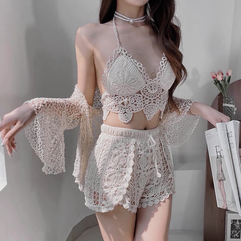 💥set đồ bơi ren đi biển 3 chi tiết có bán rời