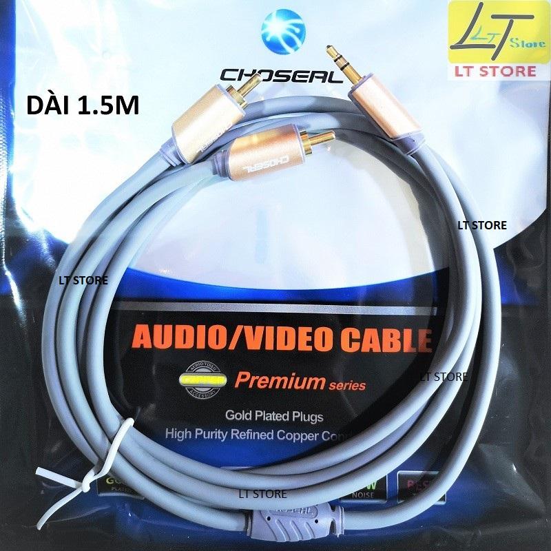 Cáp loa jack 3.5 ra 2 hoa sen AV dài 1.5M Choseal chống nhiễu cao cấp