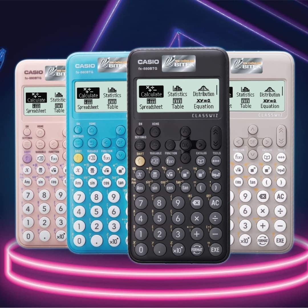Máy tính casio fx-880btg nhập khẩu chính hãng, phiên bản cải tiến, bảo hành 7 năm, longtime, bitex, panshop