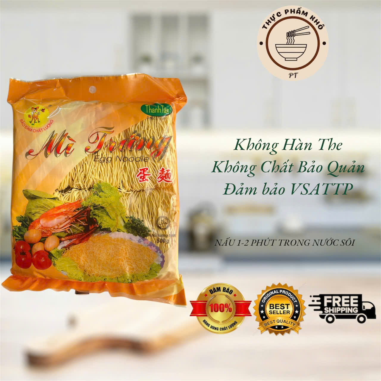 [PT02]-Mì Trứng Đặc Biệt 500g An Toàn Không Phẩm Màu, Không Chất Bảo Quản