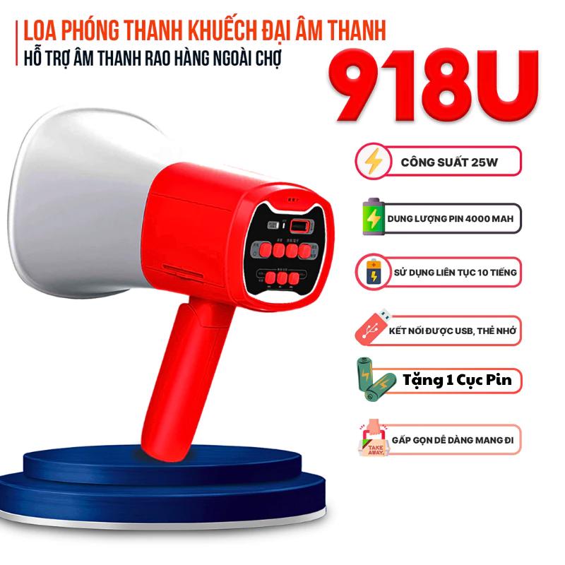 LOA PHÓNG THANH CẦM TAY HÌNH VUÔNG 918U - PANTHER SHOP