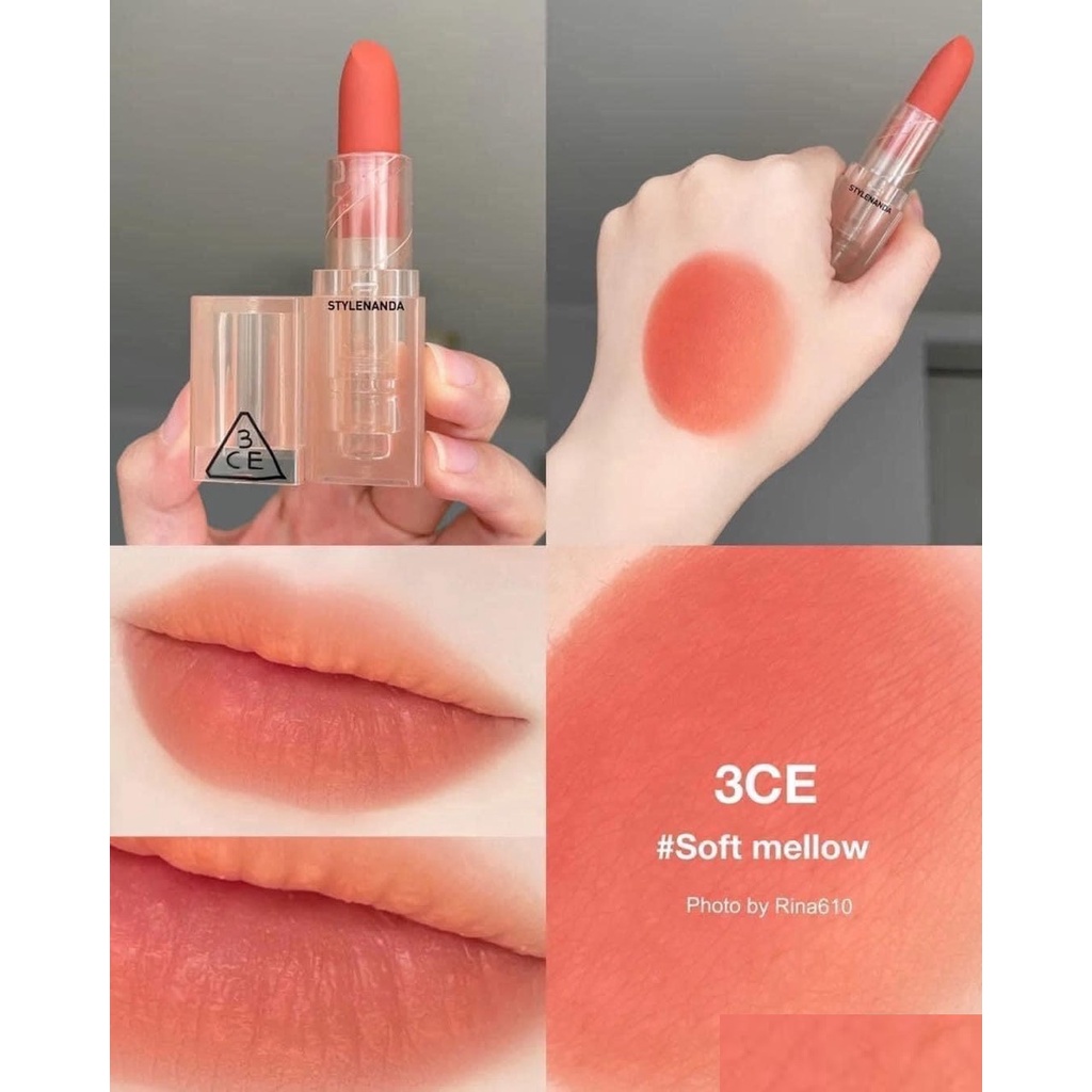 Son thỏi lì, mịn môi 3ce soft matte lipstick