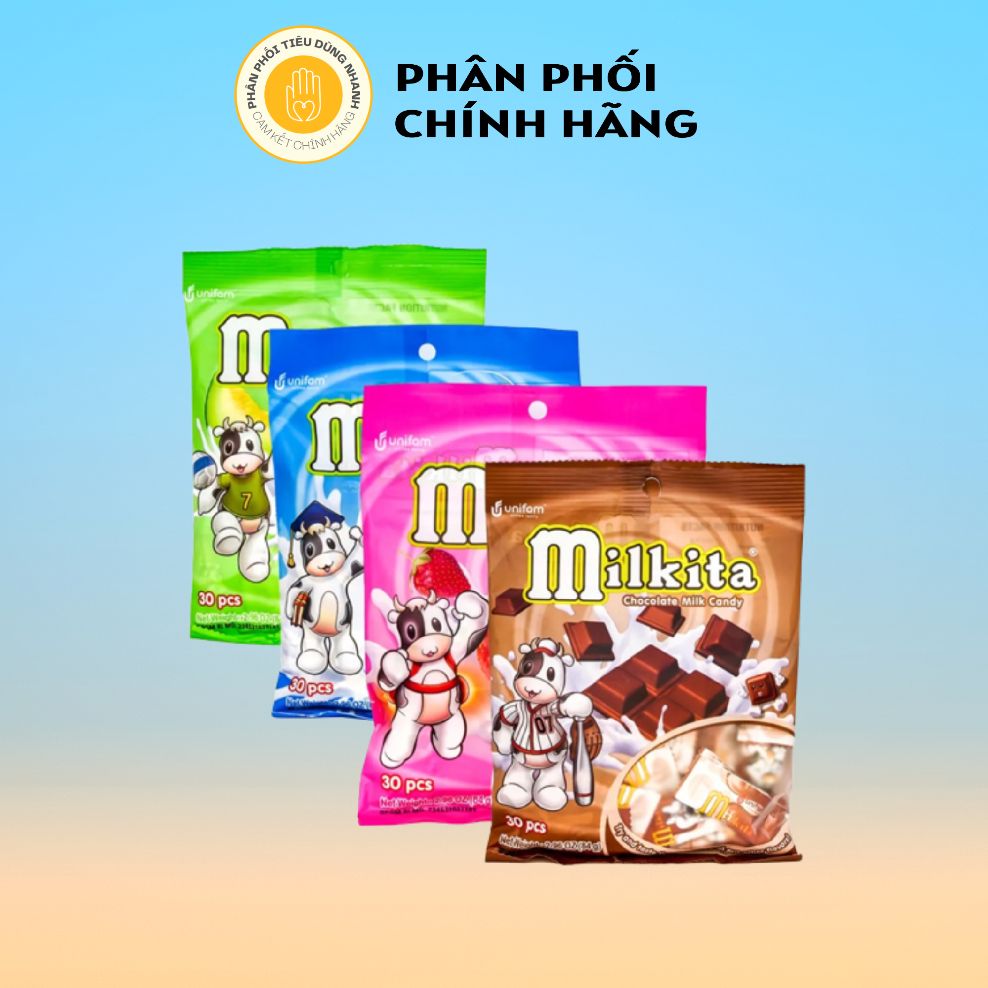 Bịch 30 Viên Kẹo Mềm Sữa Bò Milkita 84g
