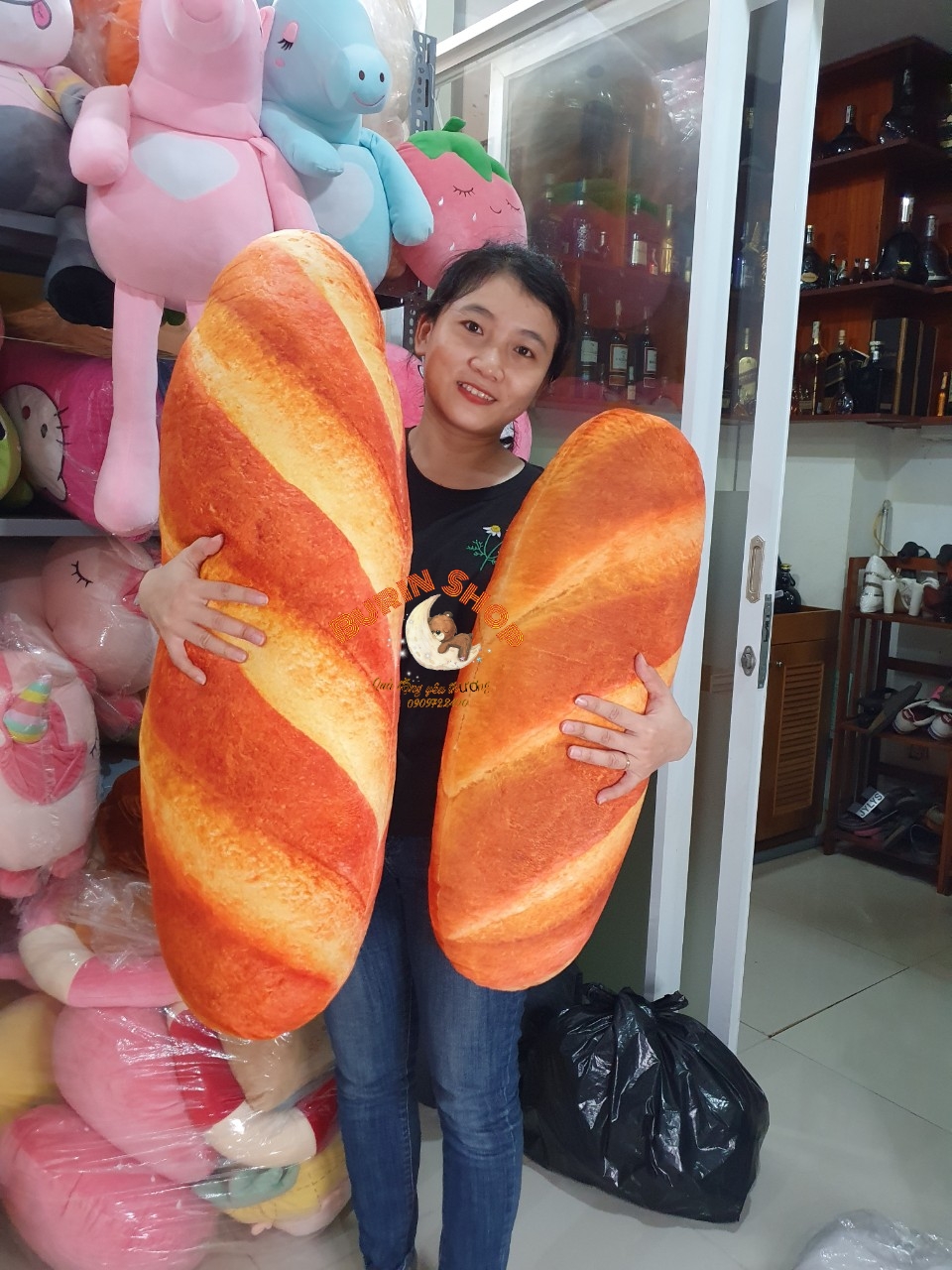 GỐI ÔM GẤU BÔNG BÁNH MÌ 3D