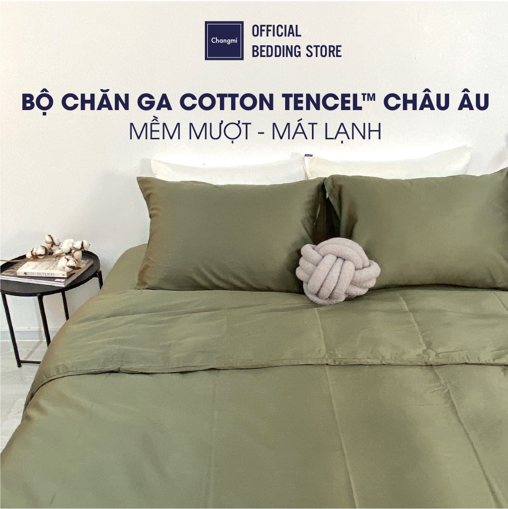 Bộ chăn ga gối lụa Cotton TencelChangmi Bedding 60S siêu mềm mượt và mát
