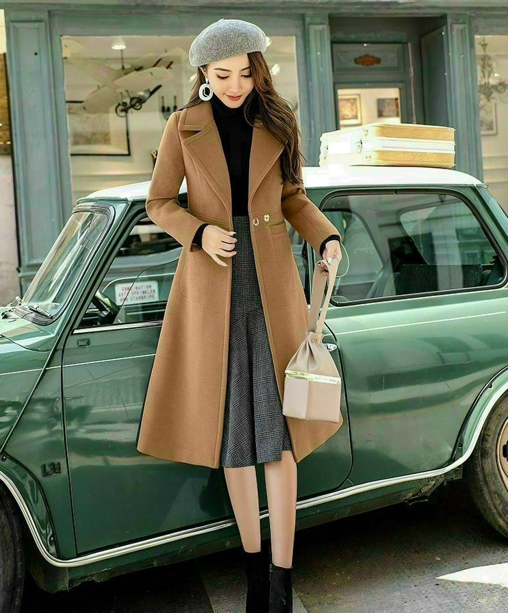 ÁO KHOÁC DẠ CỔ VEST DÁNG DÀI SIÊU SANG . QC450852