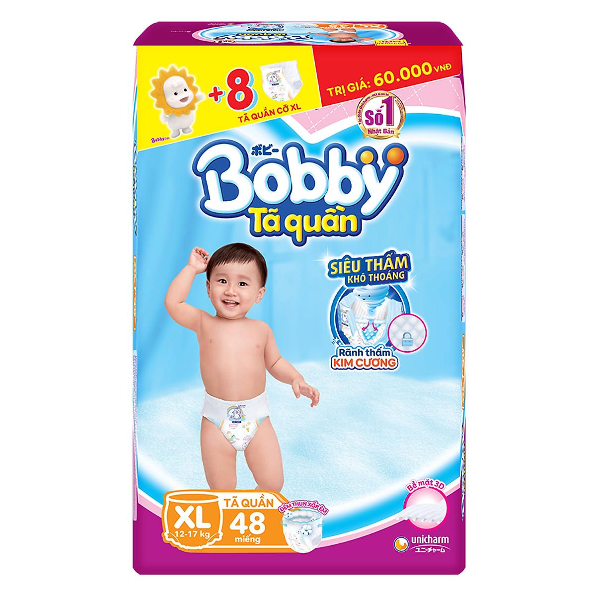 Tã Quần Bobby Gói Siêu Lớn M62, L54, XL48, XXL44