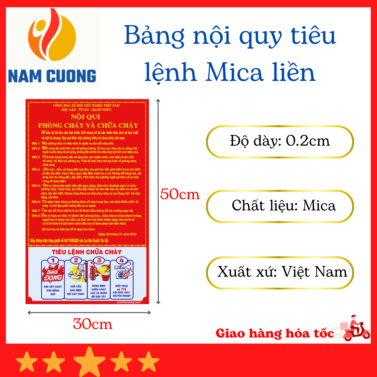 Bảng Nội Quy Tiêu Lệnh Bằng Mica, Bảng Nội Quy Tiêu Lệnh tích hợp