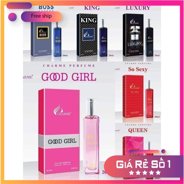 Nước hoa chiết 20ml chamme good girl , king , so sexy , queen , luxury , boss chính hãng lưu hương 8-12h