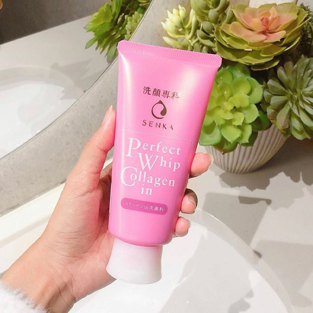 Sữa rửa mặt Senka Perfect Whip Collagen Hồng - Nhật Bản